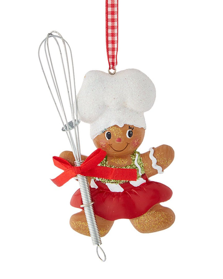 Resin Gingerbread Boy And Girl Baker Christmas Ornaments Set of 2 Assorted