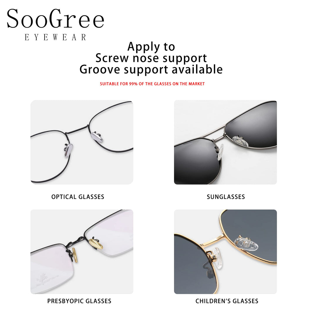 SooGree Soft Silicone Eyeglass Nose Pads Set 1, 20 Pair