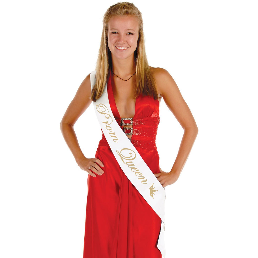 Prom Satin Sash, 33-Inch by 4-Inch, Queen