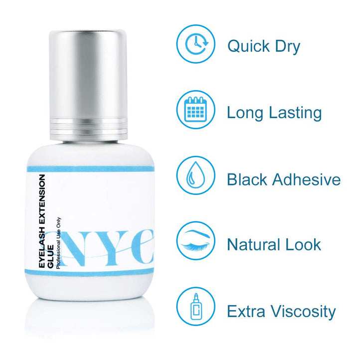 Eyelash Extension Glue Professional Extra Strong Grade Eyelashes Black Adhesive 1-2 Seconds Drying Time for 45-60 Days 7ml