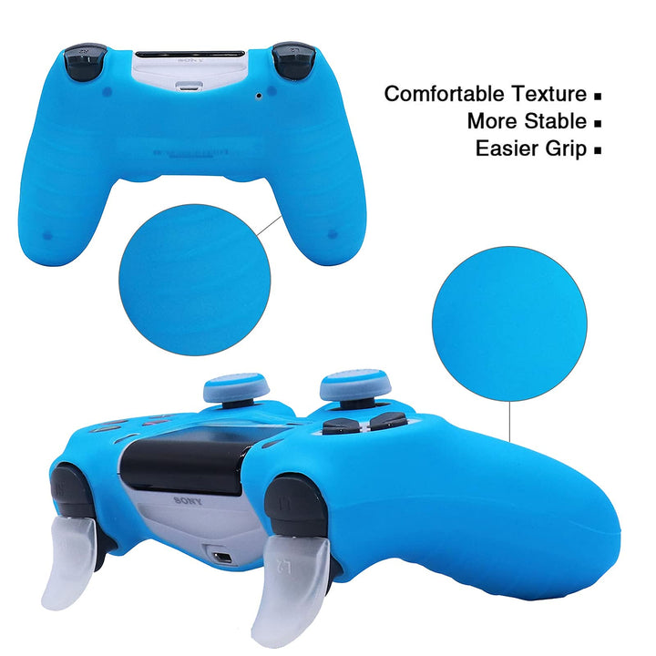 Green Anti-Slip Glow in The Dark Protective Silicone Cover Skin Grips Compatible with PS5 Controller,8 PCS Thumb Grips Caps and 2 Grips Caps Glow in The Dark.