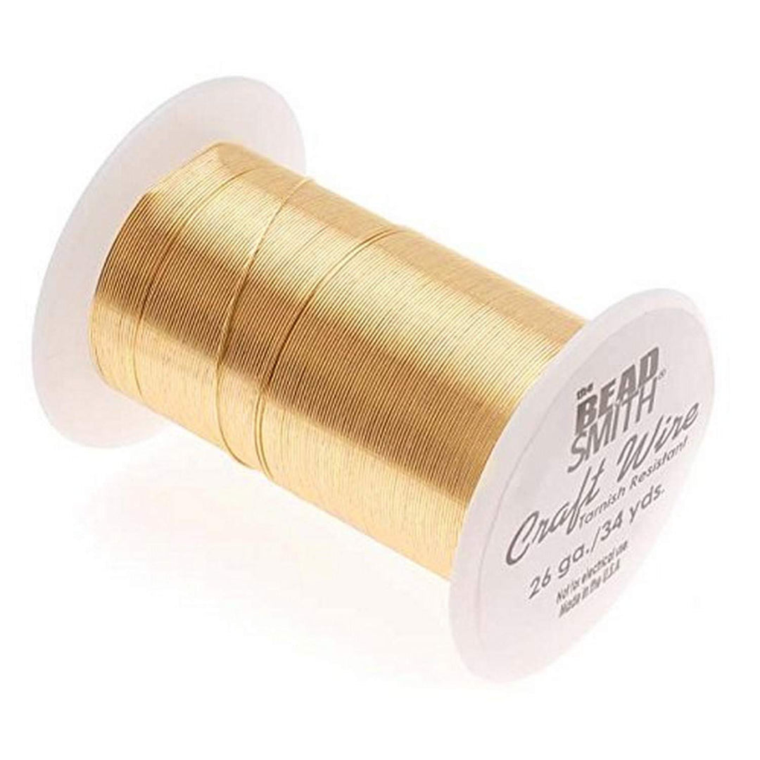 BeadSmith WNT-2633 Tarnish Resistant Gold Color Copper Wire, 26 Gauge / 34 Yard