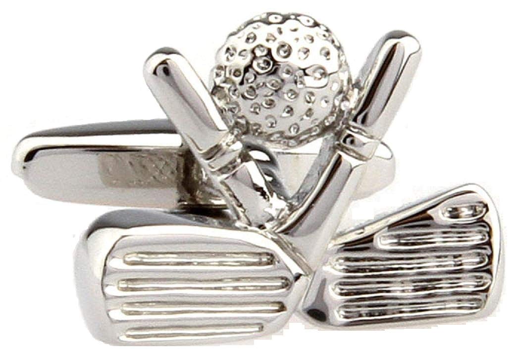 MRCUFF Golf Ball and Clubs Heads Pair Cufflinks in a Pr