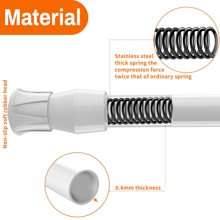 6 Pack Spring Curtain Rod Adjustable Length for Kitchen