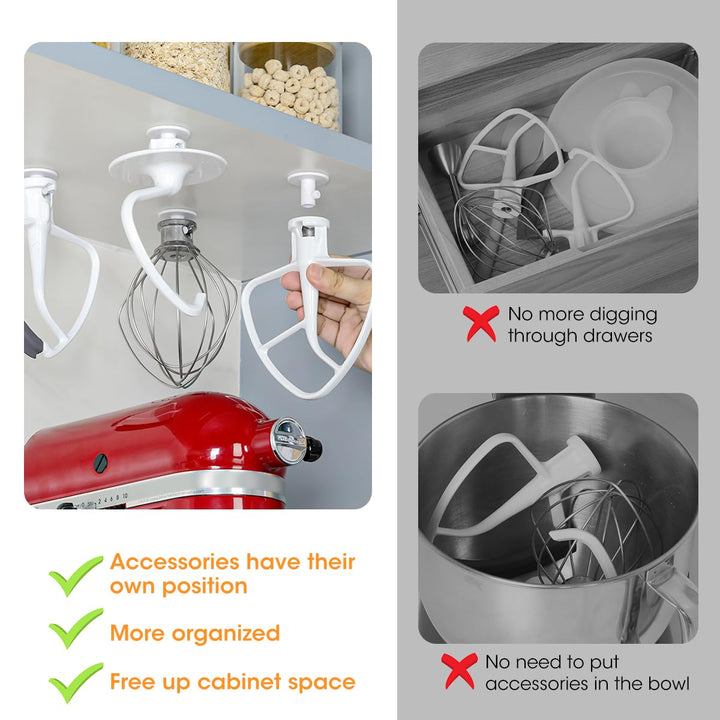 Aieve 4 Pack Stand Mixer Attachment Holders Compatible with Kitchenaid Mixer Accessories