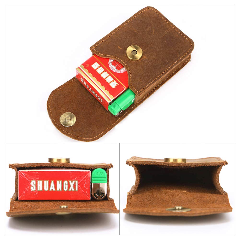 Genuine Leather Playing Card Case, Single Deck Playing Card Box,Leather Pouch Multipurpose with Belt Clip for Carrying Cards Small Tools Storage
