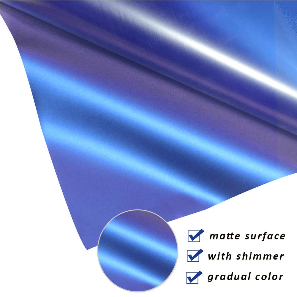 Chameleon Heat Transfer Vinyl HTV Roll 12 by 5ft for Tshirt Purple to Blue