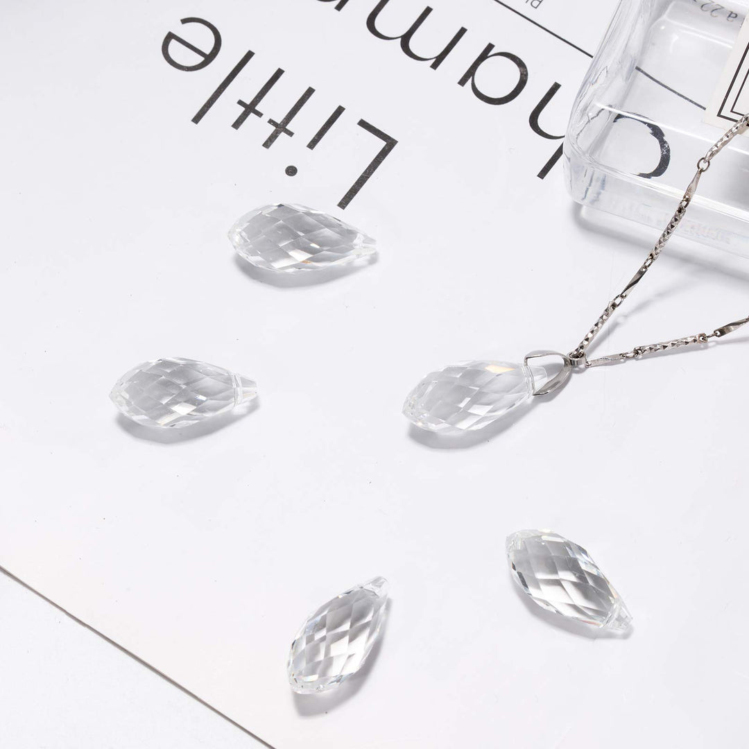 30pcs Teardrop Crystal Beads - 12x25mm Water Drop Faceted Glass Beads for Jewelry Making, DIY Project Earring, Necklaces, Bracelets,Pendant