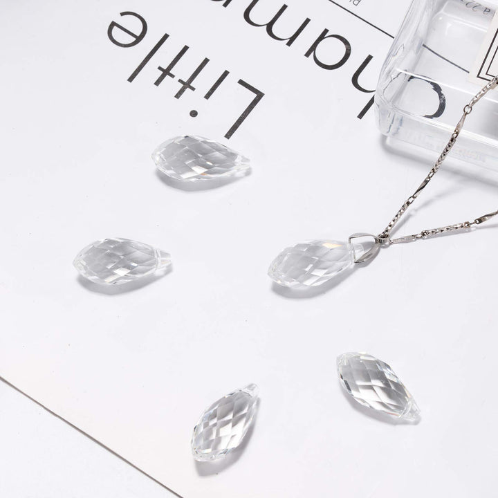 30pcs Teardrop Crystal Beads - 12x25mm Water Drop Faceted Glass Beads for Jewelry Making, DIY Project Earring, Necklaces, Bracelets,Pendant