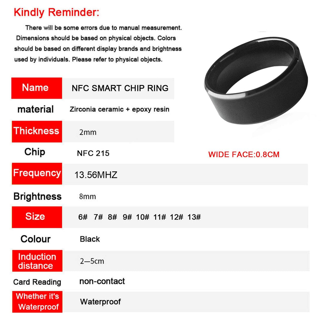 hecere Waterproof Ceramic NFC Ring, NFC Forum Type 2 21