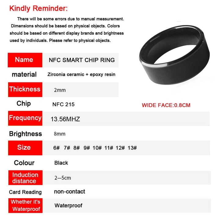 hecere Waterproof Ceramic NFC Ring, NFC Forum Type 2 21