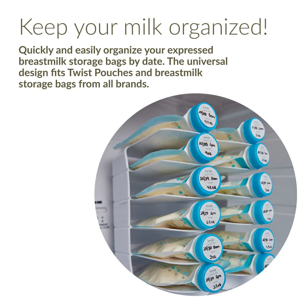 Keeper Breast Milk Bags and Baby Food Pouches Organizer, Freezer Storage