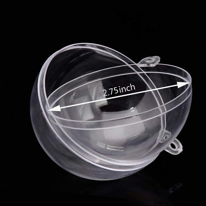 70mm Clear Fillable Plastic Christmas Balls Ornament, 10Pcs DIY Craft Xmas Tree Decor Balls Fillable Bauble Ornament Balls for Holiday Wedding Party Decoration(70mm)