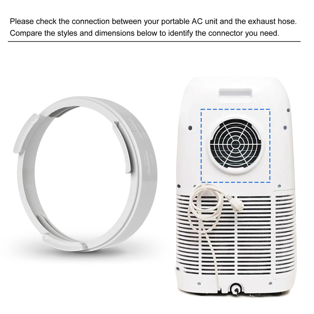 Portable Air Conditioner Exhaust Hose Connector 5.9 Inch Round Tube Adapter Exhaust Hose Coupler for Air Conditioning Exhaust Port