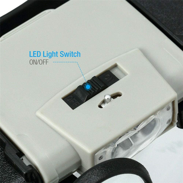 Head Magnifier Jewelers with LED Light Illuminated Helm