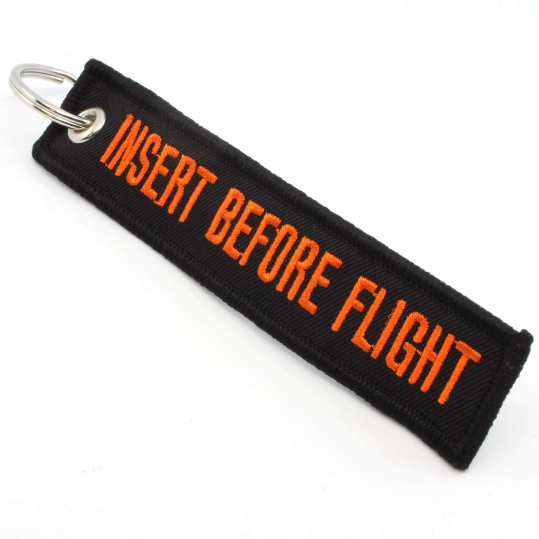 Insert Before Flight Keychain - Black/Orange