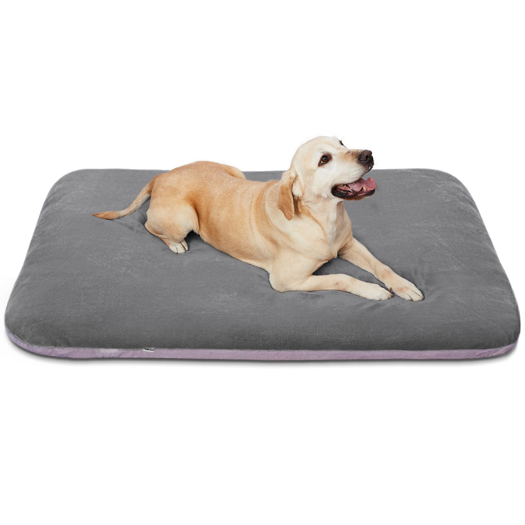 Super Soft Large Dog Bed, 39 Inches Big Dog Beds Orthopedic Foam Pet Beds with Anti Slip Bottom, Dog Sleeping Mattress with Removable and Washable Cover, Light Grey