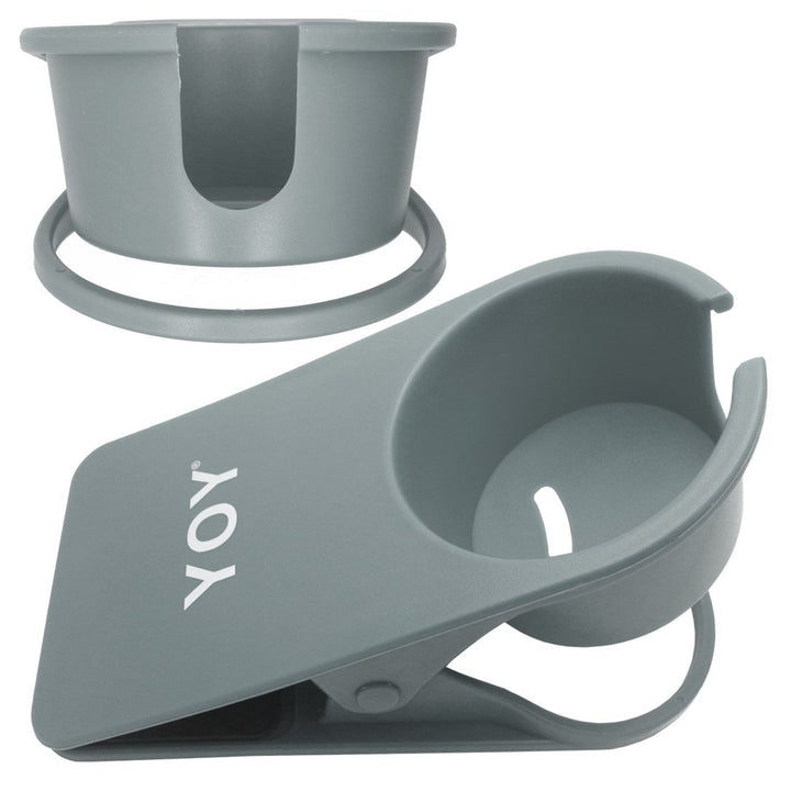 Drink Cup Holder Clip - Table Desk Side Water Glass Beer Bottle Beverage Soda Coffee Mug Holder Cup Saucer Clip Design for Home Office, Gray