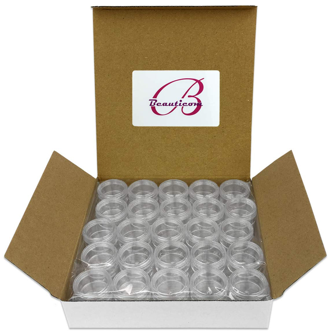 Beauticom 5 G/5 Ml Clear Plastic Cosmetic Container Jars With Screw Cap Lids (Quantity: 50pcs)