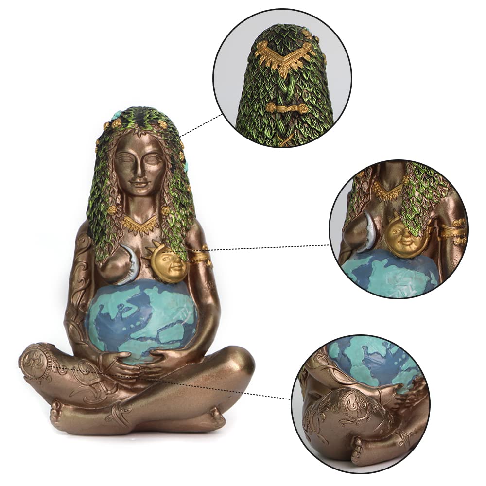 Mother Earth Statue, Gaia Statue Mother Earth Nature Resin Figurine Suit for Witchy Room Spiritual Room Altar Decor FD08859417