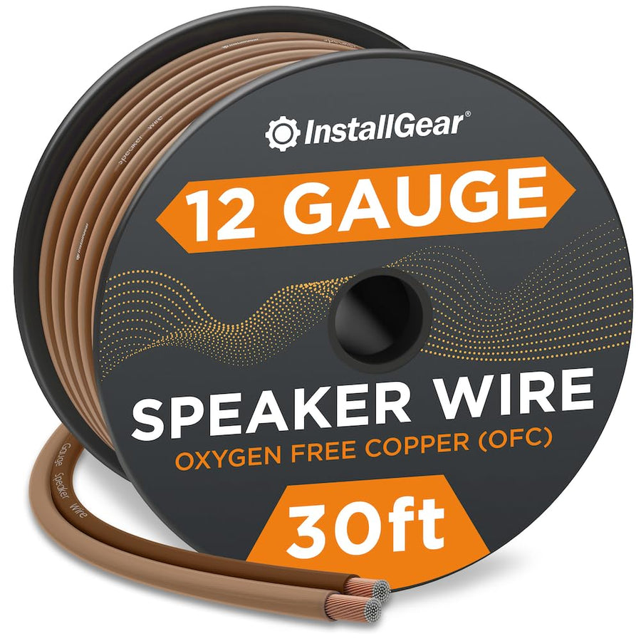 InstallGear 12 Gauge Speaker Wire (30ft) - Brown 12 AWG