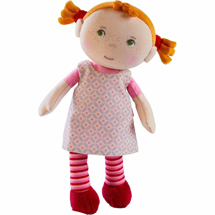Soft Baby Doll Roya - 10 Rag Doll with Red Pigtails, Pink Dress - Machine Washable Doll - Ideal Soft Doll for 2 Year Old Girls