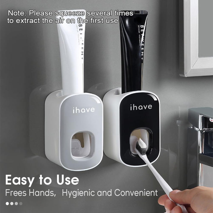 iHave Automatic Toothpaste Dispenser - Smart Bathroom Accessories with Dual-Position Technology and Sturdy Adhesive Strip, Stylish Bathroom Decor and Accessories