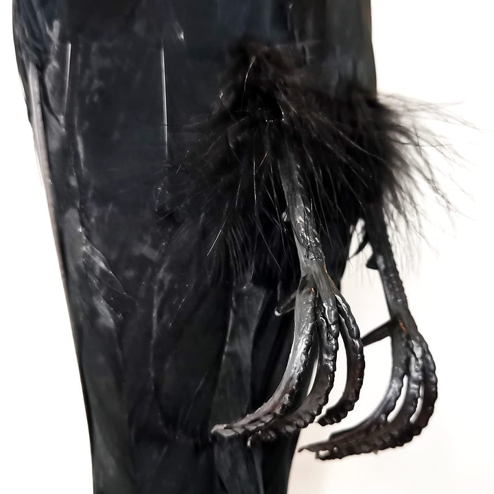 17'' Realistic Hanging Crows Realistic Crows Lifesize Extra Large Handmade Black Feathered Crow