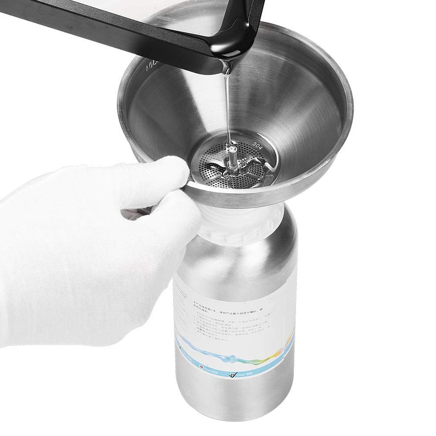 3D Stainless Steel Funnel, Resin Funnel Filter Cup for SLA/DLP/LCD Resin 3D Printer UV Resin, Double-Strainer Filter for 3D Printing Liquid, Coming with Resin Cleaning Kit