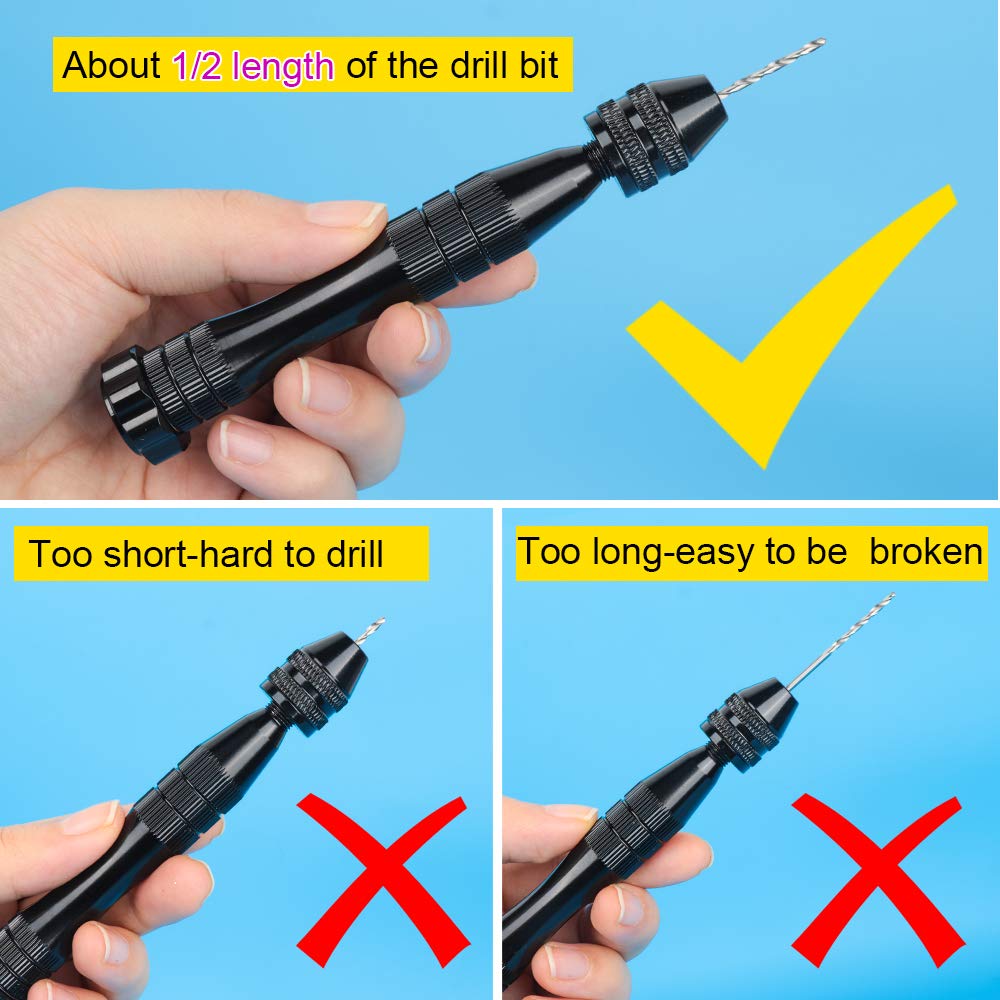 LEOBRO Hand Drill for Resin Molds, 12 cm Black Pin Vise