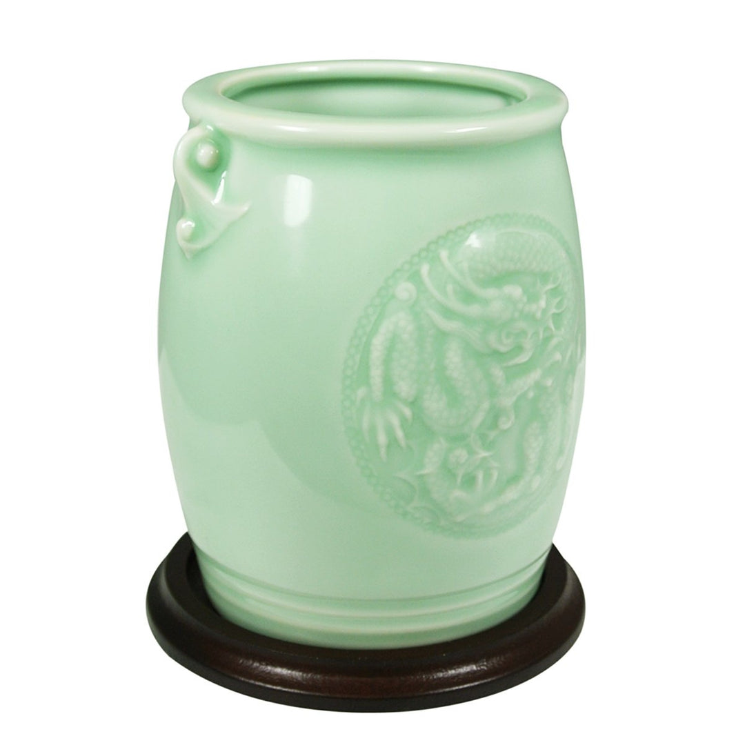 Gifts &amp; Décor 4.5 Inch Chinese Dragon &amp; Phoenix Ceramic Vase