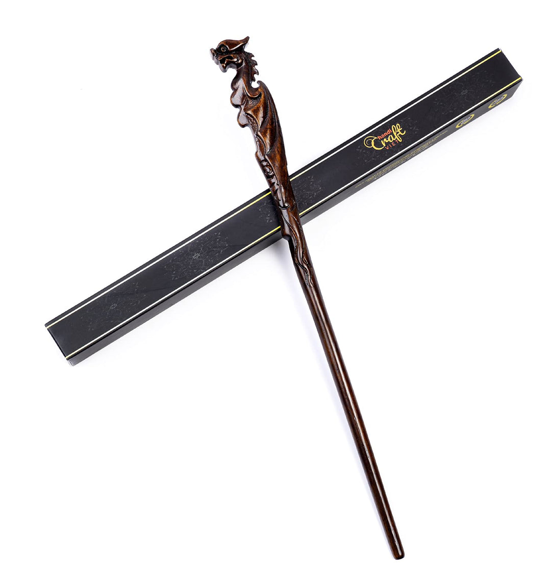 Hand Carved Dragon Magic Wand, Wooden Wands for Collectible Cosplay, Wizard Wands 15&#39; Magical Gift for Children and Adults on Halloween, Christmas (Dragon Wand)