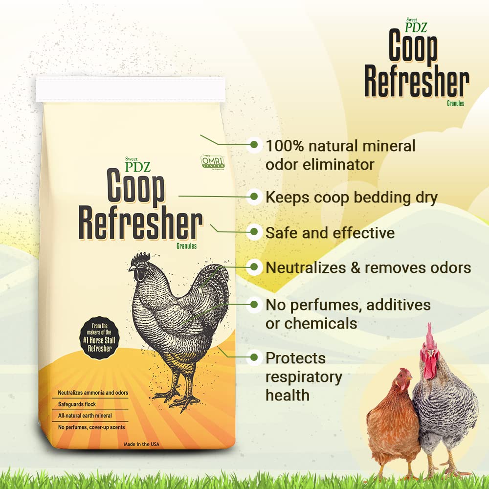 - Coop Refresher - Zeolite Odor Eliminator - Essential Chicken Coop Accessory - 10 lbs
