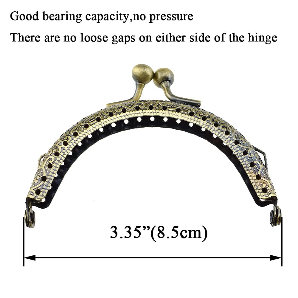 Hahiyo Purse Round Bag Kiss Clasp Frame Lock 8.5cm Diam