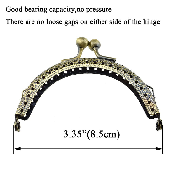 Hahiyo Purse Round Bag Kiss Clasp Frame Lock 8.5cm Diam