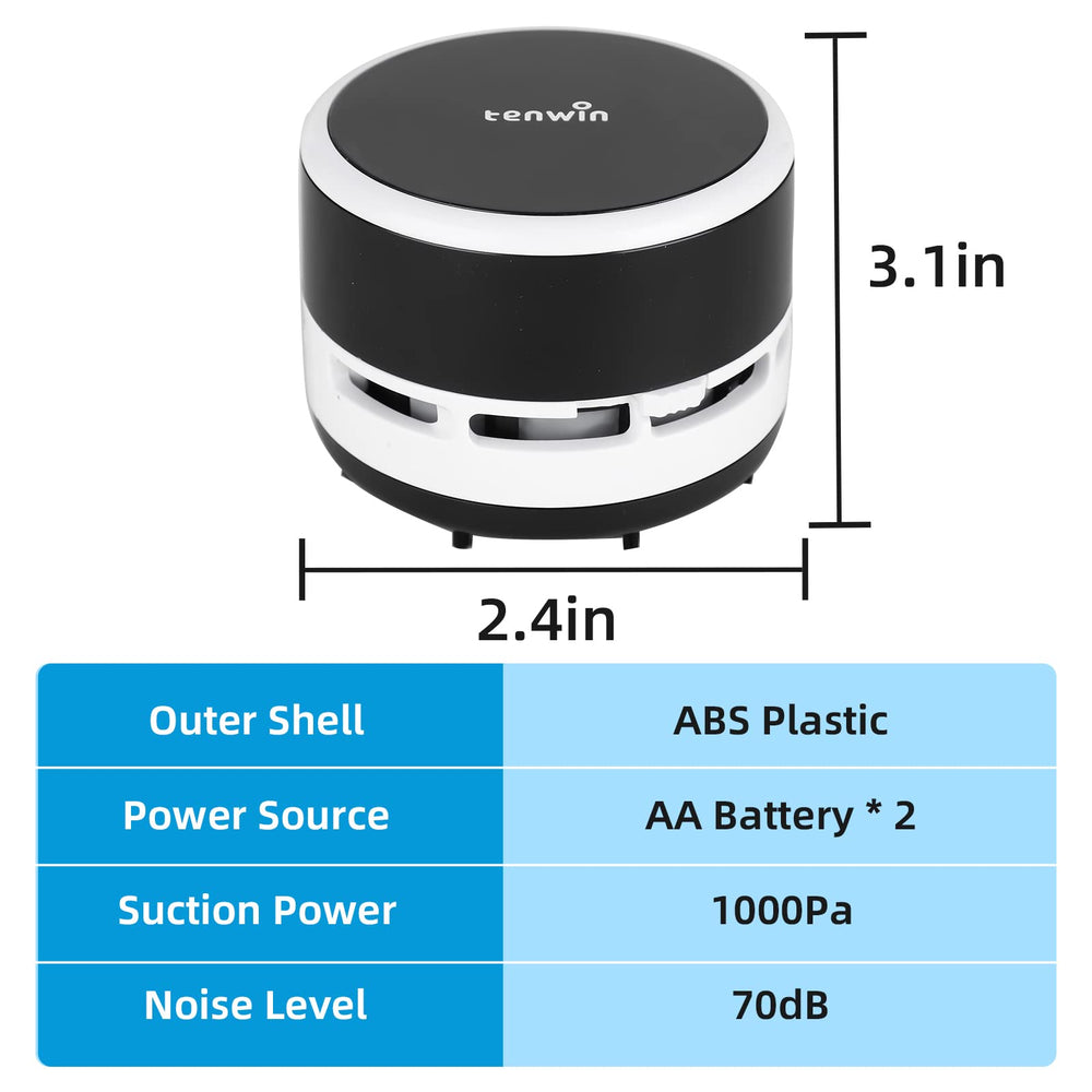 Mini Vacuum Cleaner, Portable Desktop Vacuum Cordless, Handheld Dust Sweeper Battery Operated, Low Noise and Strong Suction for Home/Office/School/Car/Keyboard(Battery not Include)