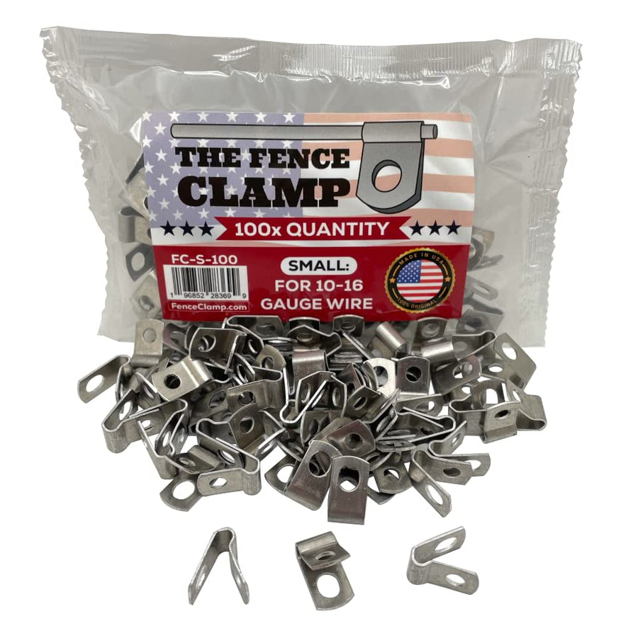 (100x Small) - Thick US-Made Wire Clips - 5052 H32 Aluminum - Mount Welded Wire to Vinyl (10, 12, 14, 16 Gauge) - Heavy Duty for Professionals!