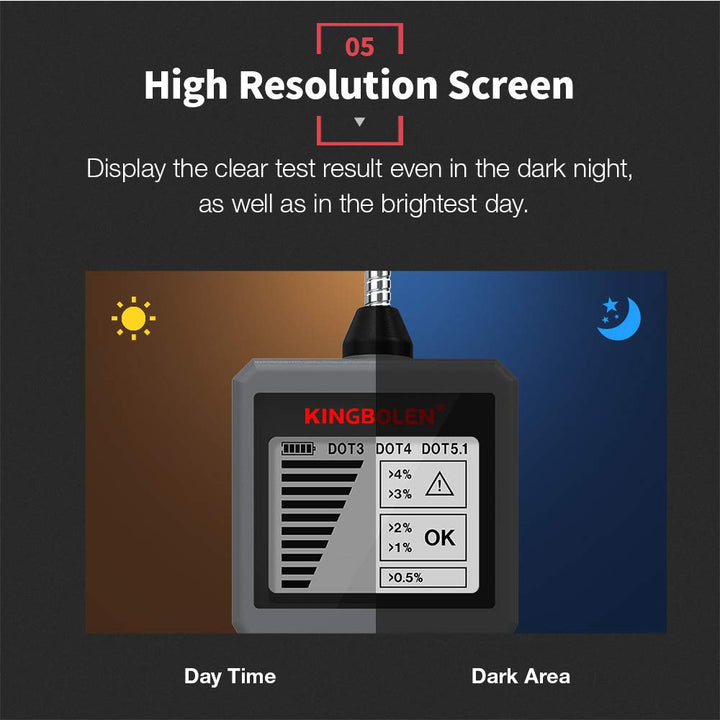 Brake Fluid Tester, High Precision Car Brake Fluid Detector, Hydraulic Fluid/Liquid/Oil Moisture Analyzer with LCD Screen Audible Alarm DOT3 DOT4 DOT5.1 Tester,Automotive Replacement Level Sensors