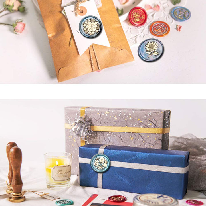 Magnolia Flower Wax Seal Stamp Magnolia Seal Stamp Retro Wood Sealing Stamp for Wedding Envelopes Invitation Decoration (Magnolia)