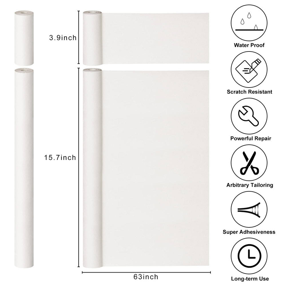 Leather Repair Patch for Furniture, 16 x 63Leather Repair Tape self Adhesive,Leather Repair Patch for car seat couches Sofa Jackets Handbags White