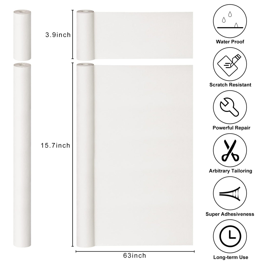 Leather Repair Patch for Furniture, 16 x 63Leather Repair Tape self Adhesive,Leather Repair Patch for car seat couches Sofa Jackets Handbags White