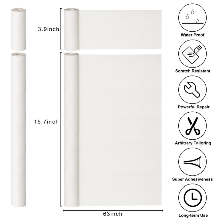 Leather Repair Patch for Furniture, 16 x 63Leather Repair Tape self Adhesive,Leather Repair Patch for car seat couches Sofa Jackets Handbags White