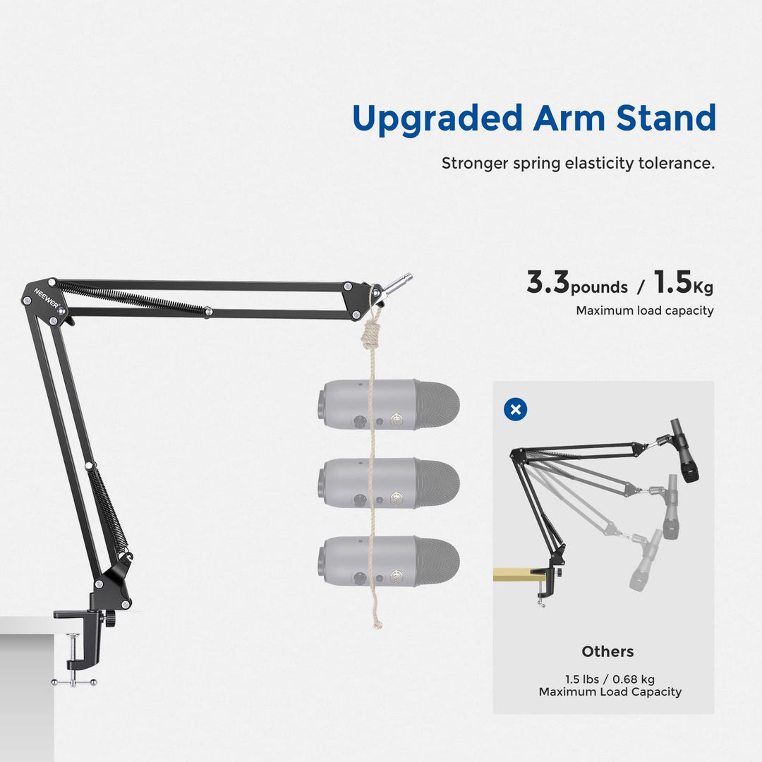 Neewer Microphone Arm Stand, Suspension Boom Scissor Mi
