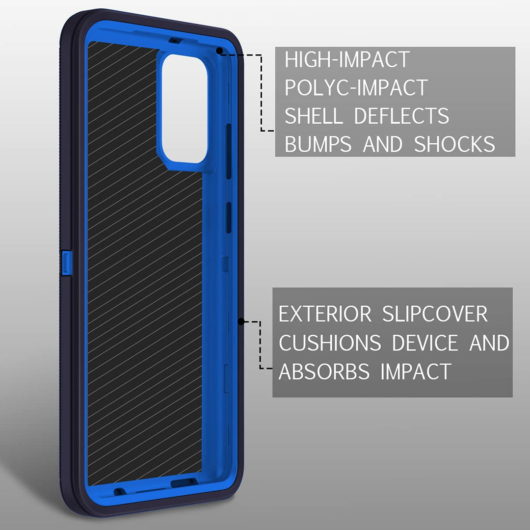 for Galaxy S20 FE 5G Case Shockproof 3 in 1 Full Body Protection [Without Screen Protection] Rugged Heavy Duty Cover Case for Samsung Galaxy S20 FE 5G 6.5 inch 2020, Navy Blue