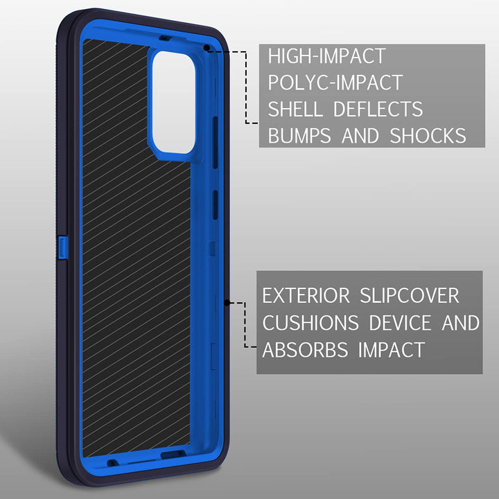 for Galaxy S20 FE 5G Case Shockproof 3 in 1 Full Body Protection [Without Screen Protection] Rugged Heavy Duty Cover Case for Samsung Galaxy S20 FE 5G 6.5 inch 2020, Navy Blue
