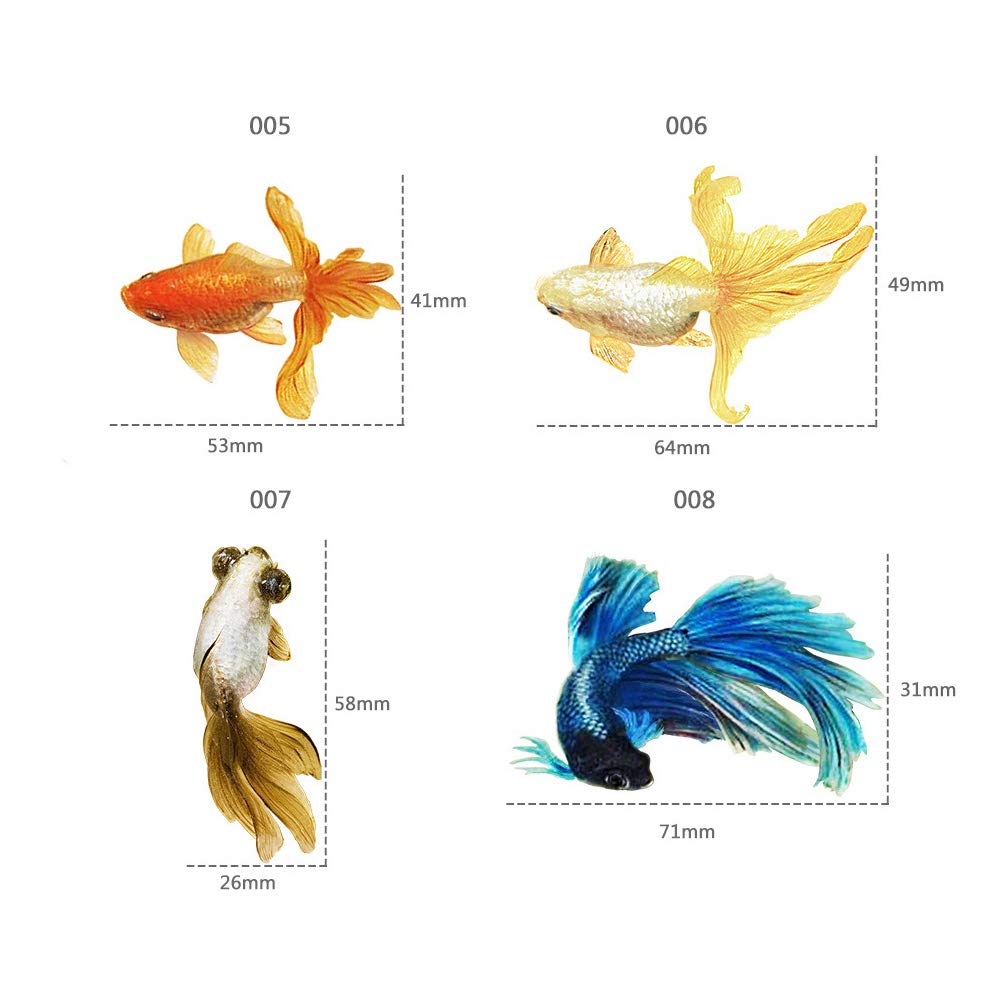 10 Sheets 3D Goldfish Koi Pond Clear Film Sticker Simulation Resin Decorative Sticker DIY Gold Fish Mold for Painting Jewelry Making - Big Fish