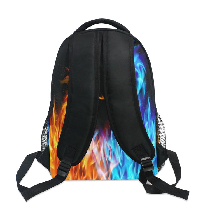 Kcldeci Red Blue Fire Dragon School Laptop Backpack Galaxy Teens Girls Boys Kids Bags Bookbag, Monster Animal Water Resistant College Travel Computer Notebooks Daypack for Men Women
