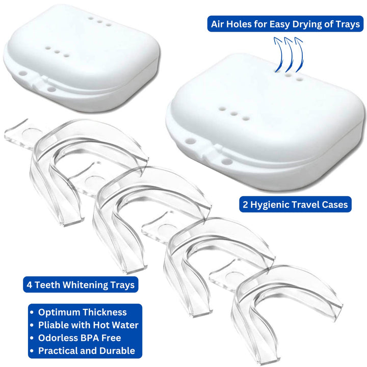 Cool Teeth Whitening 4 Trays in 2 Storage Cases Custom 