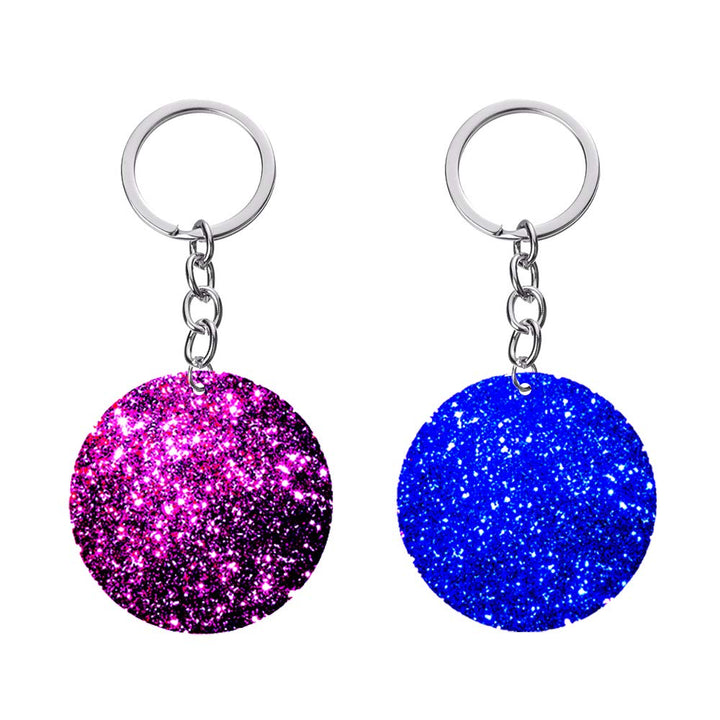 Round Keychain Silicone Mold Circle Keychain Charms Epoxy Resin Molds Casting Molds with Hole for DIY Crafts Making Large Size 6 Pcs