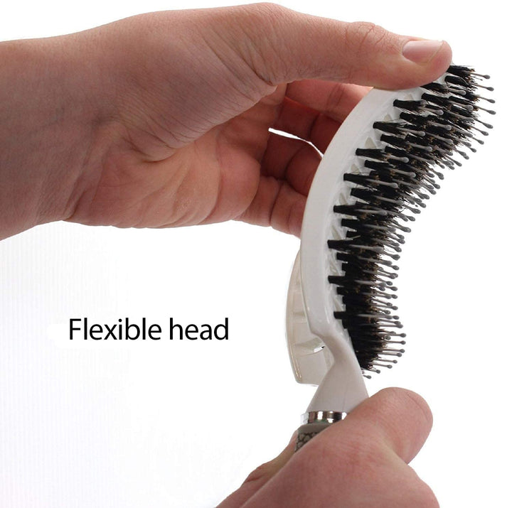 Boar Bristle Hair Brush set – Curved and Vented for Wet and Dry Detangling Hair Brush for Women Long, Thick, Thin, Curly &amp; Tangled Hair Vent Brush - Stocking Stuffers Gift kit